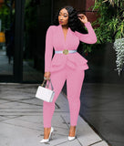 Full Sleeve Blazers Pencil Pants Suit