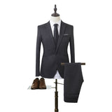 New 2 Pieces Business Blazer+Pants Suit Sets