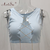 Metal Chain Sleeveless Crop Top