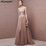 Long Prom Pearls Formal Party Dress