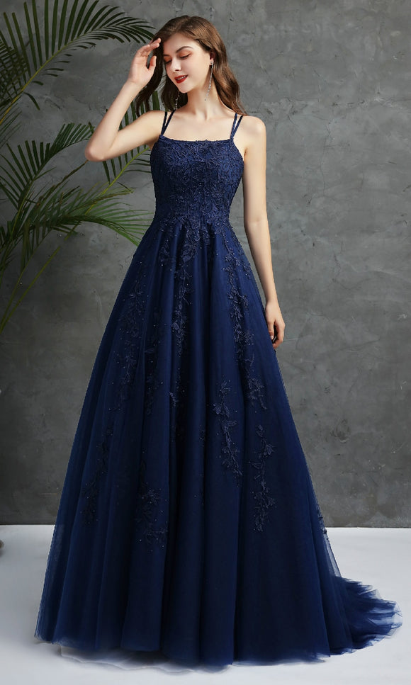 A Line Lace Prom Evening Dresses