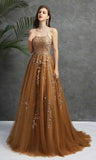 A Line Lace Prom Evening Dresses