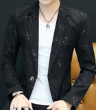 Youth handsome trend Slim print blazer