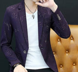 Youth handsome trend Slim print blazer