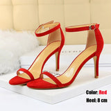 Charming Women Open Toe Ankle Strap Heel