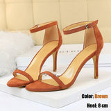 Charming Women Open Toe Ankle Strap Heel