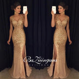 Vintage Split Sequined Dress