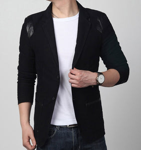 Leather Patchwork blazer